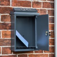 Open Simplistic Post Box on House Wall