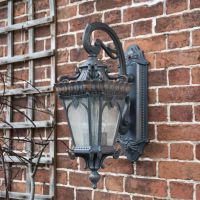 "Cotswold Collection" Extra Large Ornate Bronze Top Fix Wall Lantern