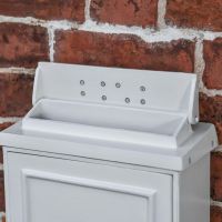 Open Lid Simplistic Post Box on House Wall 