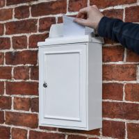 Simplistic Post Box on House Wall in Use