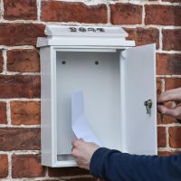 Open Simplistic Post Box on House Wall