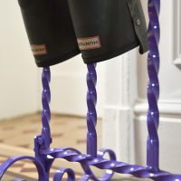 Close up of Lilac Welly Rack 