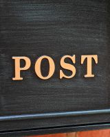 The Antique Green "Oxford" Wall Mounted Post Box with Gold Detailing Showing The Wording "POST" The Antique Green "Oxford" Wall Mounted Post Box with Gold Detailing Showing The Wording "POST"