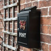 Side view of Royal Carriage Wall Mounted Post Box on Wall