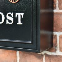 Close up of Metal Framework on Royal Carriage Wall Mounted Post Box