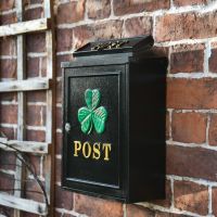 "Green Clover" Wall Mounted Post Box on Wall 