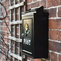 Side view of "Yellow Sunflower" Wall Mounted Post Box 