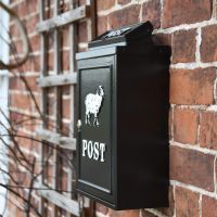 Side view of "Sheep" Wall Mounted Post Box on Wall