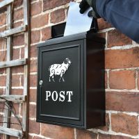 Letter being delivered into "Sheep" Wall Mounted Post Box 