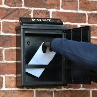 Lockable Door Open on Green Tractor Post Box Lockable Door Open on Green Tractor Post Box