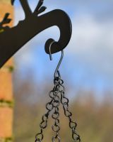 Strong hook on Traditional Wrought Iron Hanging Basket Black