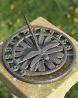 Aged Iron Verdigris Dragonfly Sundial In Situ 