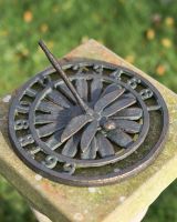 Aged Iron Verdigris Dragonfly Sundial In Situ 