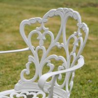 The "Bridgwater" 4-Seater Garden Dining Set - White Back Of Chair Detail Shot