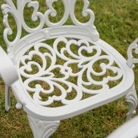 The "Bridgwater" 4-Seater Garden Dining Set - White Seat Details