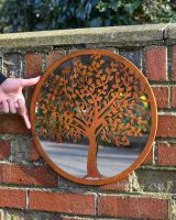 Rustic Steel Mirrored Wall Art With Oak Tree to scale