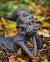 "Daydreamer Pixie" Resin Garden Sculpture Bronze and Verdigris - 42cm side view