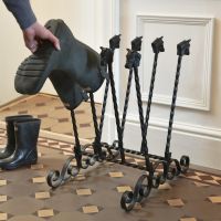 "Aintree" Black Four-Pair Boot and Welly Rack