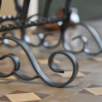 Close up of Wrought Iron Welly Rack 