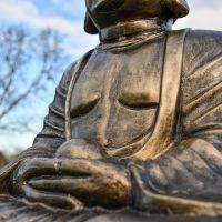 Close up of Antique Gold Buddha Body  Close up of Antique Gold Buddha Body