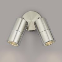 Contemporary Dual Cylinder Wall Light on a Grey Wall Contemporary Dual Cylinder Wall Light on a Grey Wall