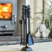 "Duchess" Iron Fireside Companion Set in Use "Duchess" Iron Fireside Companion Set in Use