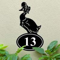 Mrs Duck Iron House Number Sign