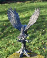 Back view of detail on garden statue