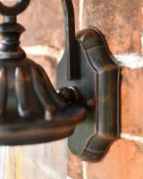 Close up of wall light back plate Close up of wall light back plate