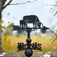 English Longhorn Cow & Calf Weathervane