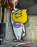 Scale image of hand painted cast iron wall art