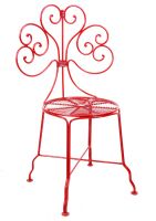 “Evelyn Grace” Wrought Iron Heart Back Chair “Evelyn Grace” Wrought Iron Heart Back Chair