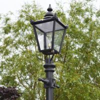 Close-up of the Black Victorian Lantern on the Lamp Post Set
