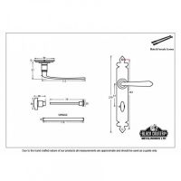 "Fairfax" Tudor Sprung Lever Bathroom Privacy Set Dimensions
