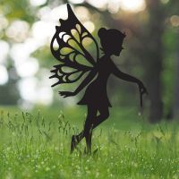 Fairy With Wand Silhouette in the Garden
