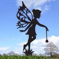 Fairy With Wand Silhouette in Use Outdoors