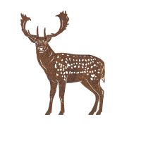 Rustic Fallow Stag Silhouette in Full 