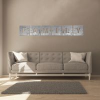 "FAMILY" Scrabble Square Letters in the Siting Room