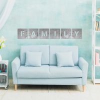 "FAMILY" Scrabble Square Letters in the Living Room