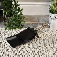"Farnhamford" Nickel and Black Iron Pan and Brush Set in Situ Next to the Fireplace "Farnhamford" Nickel and Black Iron Pan and Brush Set in Situ Next to the Fireplace