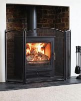 Classic Black Three Fold Fire Guard - Digital Illustration
