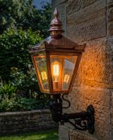 Copper Harrogate Wall Lantern on Bracket 69 x 27cm Digital Illustration At Night 