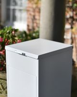 Felton white contemporary free standing parcel box top lid