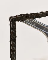 Close up of frame detail on recycled metal sculpture