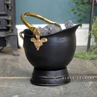 Black "Countess" Coal Bucket with brass Handles Black "Countess" Coal Bucket with brass Handles