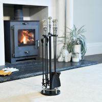 Traditional Iron Companion Set with Polished Chrome Handles- 65cm