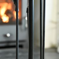 Close up of Black Iron Companion Set Handles 