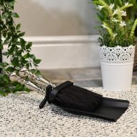 "Regency" Black & Polished Nickel Pan and Brush Set