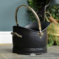 View of the Back of the "Hinswick" Victorian Black Iron and Nickle Coal Bucket View of the Back of the "Hinswick" Victorian Black Iron and Nickle Coal Bucket