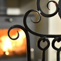 Close up of decorative scroll work 